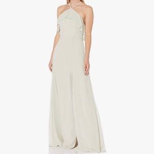 Jenny Yoo Jada Meadow Halter Ruffle Maxi Dress Gown Sz 4